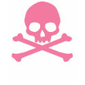 SImple Pink Skull and Crossbones t-shirts
