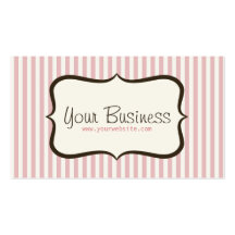 Simple Pink Stripe Business Card