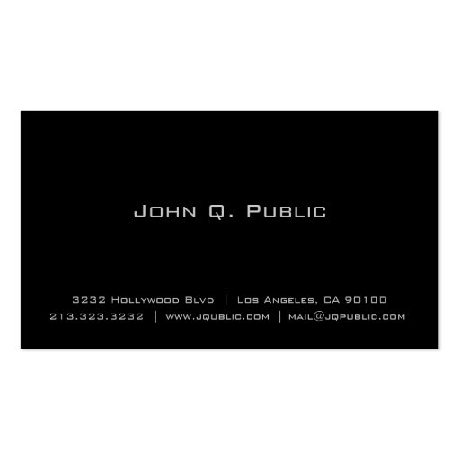 Simple Plain Black Business Card