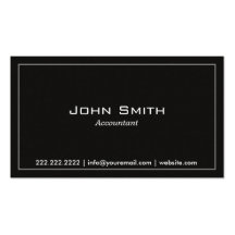 Simple Plain Dark Accountant Business Card