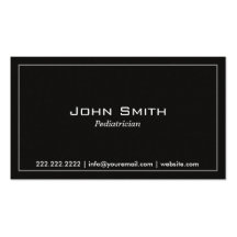 Simple Plain Dark Pediatrician Business Card