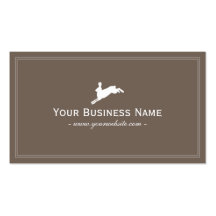 Simple Plain Jumping Rabbit Business Card (Brown)
