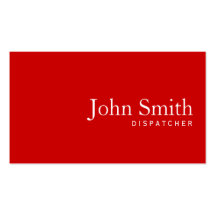 Simple Plain Red Dispatcher Business Card