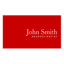 Simple Plain Red Neuroscience Business Card