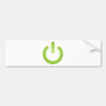 Simple Power Button Bumper Stickers