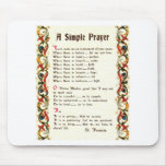 simple prayer by St. Francis of Assisi Mousepad
