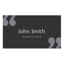 Simple Quotation Marks Dispatcher Business Card