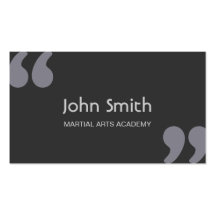 Simple Quotation Marks Martial Arts Business Card
