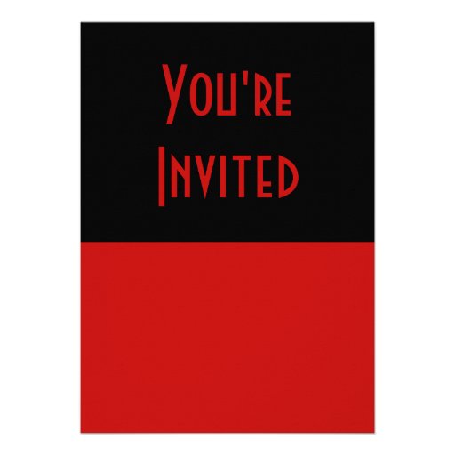 simple red black custom announcements