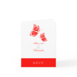 Simple Red Butterfly RSVP Note cards