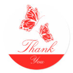 Simple Red Butterfly Thank You stickers