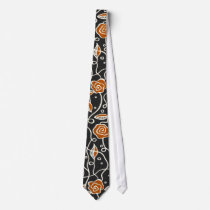 Simple Retro Pattern- Black & Orange Neck Wear