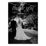 Simple Script Wedding Photo Thank You Card