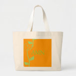 Simple Scrolling Vine Pumpkin MonogramTote Bags