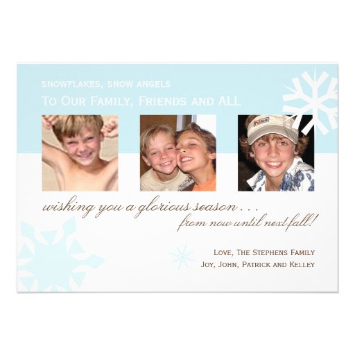 Simple Snowflake Photo Card Invitations
