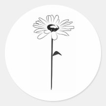 Simple Spring Daisy Round Sticker