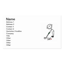 Simple Stick Figure Golfer Business Cards