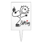 Simple Stick Figure Ice Skating T-shirts and Gifts Cake Picks