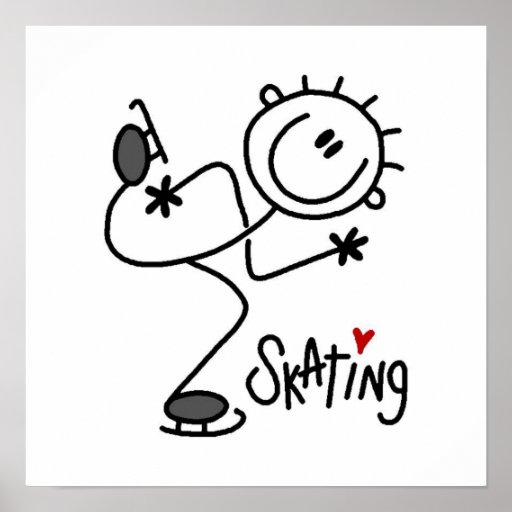 Simple Stick Figure Ice Skating T-shirts and Gifts Print