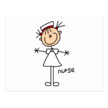 Simple Stick Figure Nurse T-shirts and Gifts Post Cards