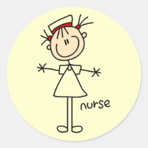 Simple Stick Figure Nurse T-shirts and Gifts Stickers