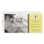 Simple & Sweet Lemon Yellow Baptism Announcement photo cards