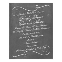 Simple Swirls Chalk Inspired Wedding Invite