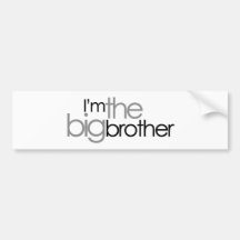 Simple Text Black and Grey Big Brother Bumper Stickers