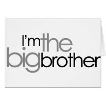 Simple Text Black and Grey Big Brother Greeting Card