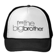 Simple Text Black and Grey Big Brother Trucker Hats