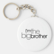 Simple Text Black and Grey Big Brother Keychain