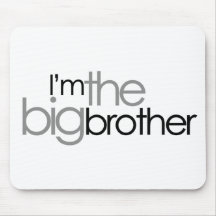 Simple Text Black and Grey Big Brother Mousepad