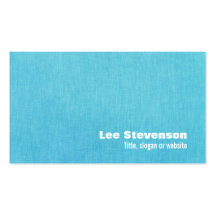 Simple Turquoise Linen Look Business Card