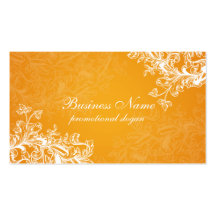 Simple Vintage Scroll Orange Business Card Template