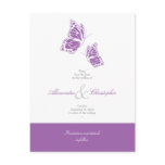 Simple Violet Butterflies Save The Date Wedding postcards