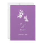 Simple Violet Butterflies Wedding Announcement