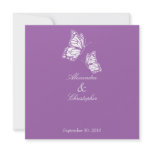 Simple Violet Butterflies Wedding Announcement invitations