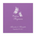 Simple Violet Butterflies Wedding Program invitations