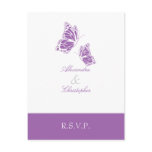 Simple Violet Butterfly RSVP 2 postcards