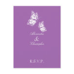 Simple Violet Butterfly RSVP postcards