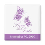 Simple Violet Butterfly Save The Date Wedding magnets