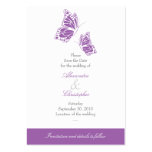 Simple Violet Butterfly Save The Date Wedding Mini business cards