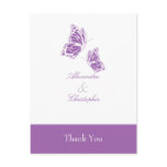 Simple Violet Butterfly Thank You postcards