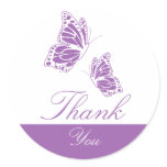 Simple Violet Butterfly Thank You stickers