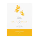 Simple Yellow Butterflies Save The Date Wedding postcards