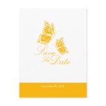 Simple Yellow Butterflies Save The Date Wedding postcards