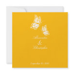 Simple Yellow Butterflies Wedding Announcement invitations