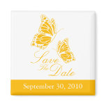 Simple Yellow Butterfly Save The Date Wedding magnets