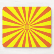 Simple Yellow  Orange Sunburst Mouse Pads