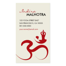 Simple Yoga Om Ohm Calligraphy Zen Business Card